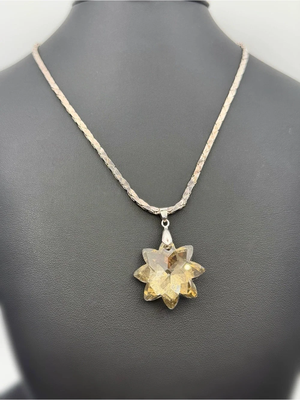 925 sterling silver 18k gold plated Crystal Star Pendant Charm & Triangle link